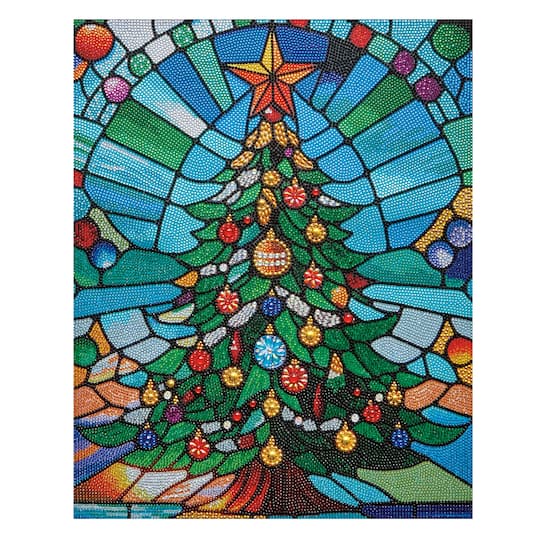 Michaels, 16" x 20" Stained Glass Tree Diamond Art Kit by Make Market® – Category: Diamond Painting Kits